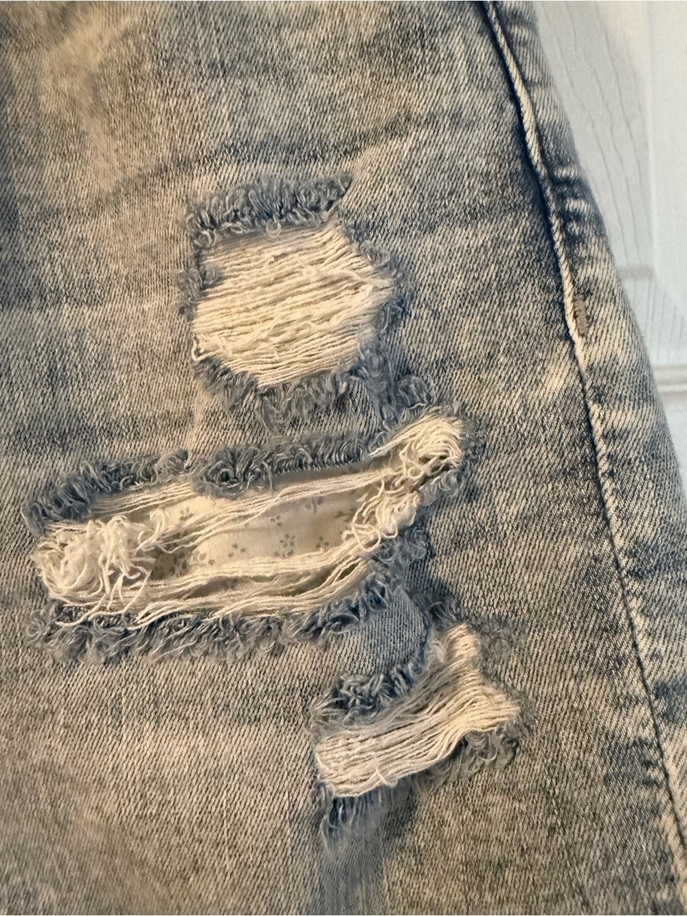Distressed Light Wash Denim Women’s Shorts - Picture 7 of 10